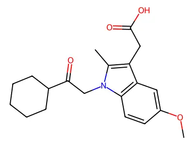1H-Indole-3-acetic acid, 1-(2-cyclohexyl-2-oxoethyl)-5-methoxy-2-methyl- structure