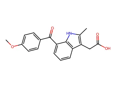 1H-Indole-3-acetic acid, 7-(4-methoxybenzoyl)-2-methyl- structure