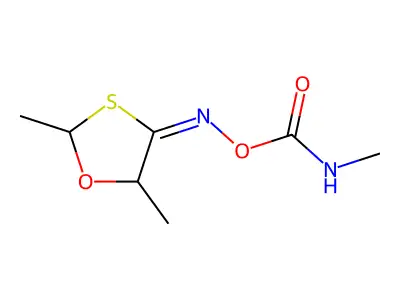 {[(2,5-Dimethyl-1,3-oxathiolan-4-ylidene)amino]oxy}(methylamino)methanone structure