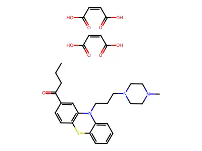 BIS[1-[3-[2-(1-OXOBUTYL)-10H-PHENOTHIAZIN-2-YL]PROPYL]-4-METHYLPIPERAZIN-1-YL] MALEATE structure