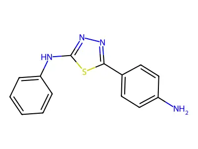 5-(4-aminophenyl)-N-phenyl-1,3,4-thiadiazol-2-amine structure