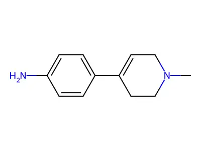 4'-Amino-1-methyl-4-phenyl-1,2,3,6-tetrahydropyridine structure