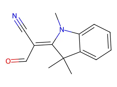 3-oxo-2-(1,3,3-trimethyl-2,3-dihydro-1H-indol-2-ylidene)propanenitrile structure