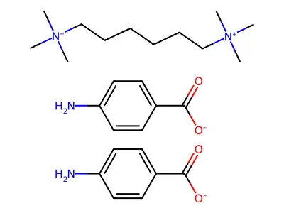 Ammonium, hexamethylenebis(trimethyl-, bis(p-aminobenzoate) structure
