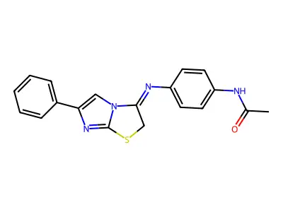 N-(4-((6-Phenylimidazo(2,1-b)thiazol-3(2H)-ylidene)amino)phenyl)acetamide structure