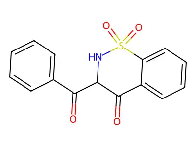 3-benzoyl-2,3-dihydro-4H-1,2-benzothiazin-4-one 1,1-dioxide structure