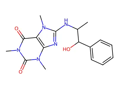 Caffeine, 8-((beta-hydroxy-alpha-methylphenethyl)amino)- structure