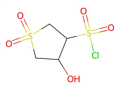 1,1-Dioxo-4-hydroxytetrahydrothiophene-3-sulphonyl chloride structure