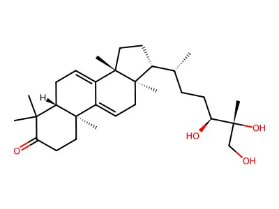 Lanosta-7,9(11)-dien-3-one, 24,25,26-trihydroxy-, (24S,25R)- structure