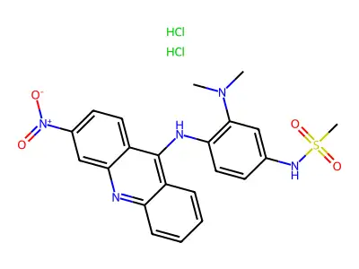 Methanesulfonamide, N-(3-(dimethylamino)-4-((3-nitro-9-acridinyl)amino)phenyl)-, dihydrochloride structure