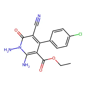 ethyl 1,2-diamino-4-(4-chlorophenyl)-5-cyano-6-oxo-1,6-dihydro-3-pyridinecarboxylate structure