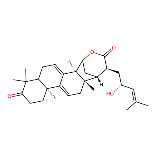 23-Hydroxy-15,21-epoxylanosta-7,9(11),24-triene-3,21-dione structure