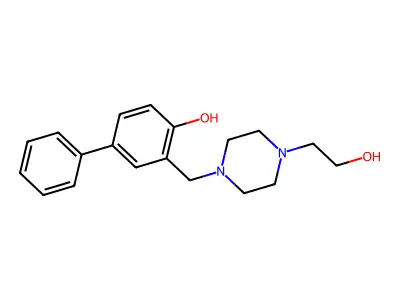 1-Piperazineethanol, 4-((4-hydroxy(1,1'-biphenyl)-3-yl)methyl)- structure