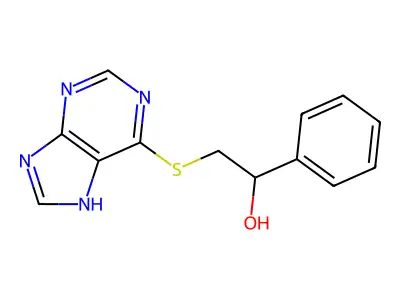 Benzenemethanol, alpha-((1H-purin-6-ylthio)methyl)- structure