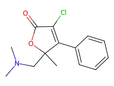2(5H)-Furanone, 3-chloro-5-((dimethylamino)methyl)-5-methyl-4-phenyl- structure