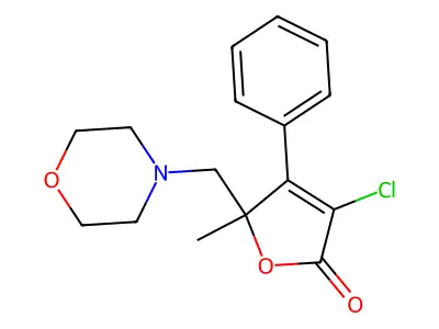 2(5H)-Furanone, 3-chloro-5-methyl-5-(4-morpholinylmethyl)-4-phenyl- structure