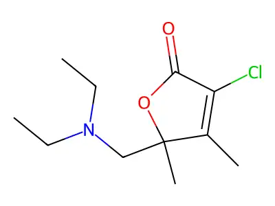 2(5H)-Furanone, 3-chloro-5-((diethylamino)methyl)-4,5-dimethyl- structure