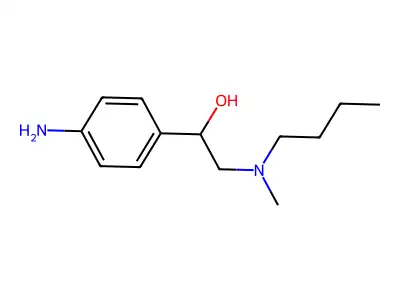 Benzyl alcohol, p-amino-alpha-((butylmethylamino)methyl)- structure