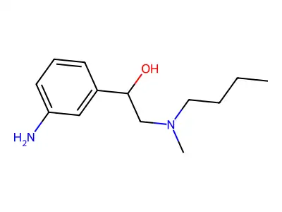 Benzyl alcohol, m-amino-alpha-((butylmethylamino)methyl)- structure