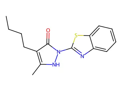 1-(1,3-benzothiazol-2-yl)-4-butyl-3-methyl-1H-pyrazol-5-ol structure
