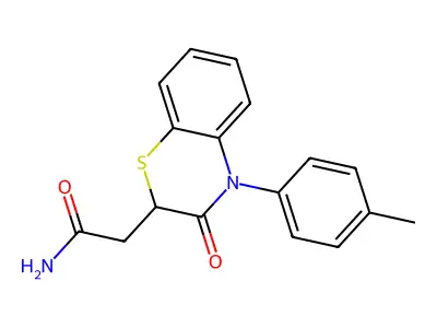 N-(4-methylphenyl)-2-(3-oxo-3,4-dihydro-2H-1,4-benzothiazin-2-yl)acetamide structure