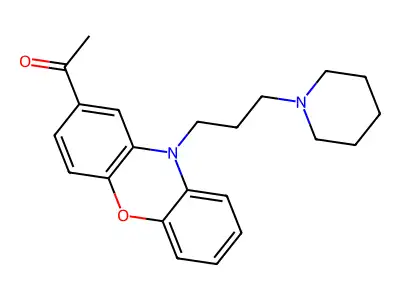 Ketone, methyl 10-(3-piperidinopropyl)phenoxazin-2-yl structure