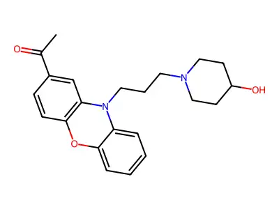 Ketone, 10-(3-(4-hydroxypiperidino)propyl)phenoxazin-2-yl methyl structure