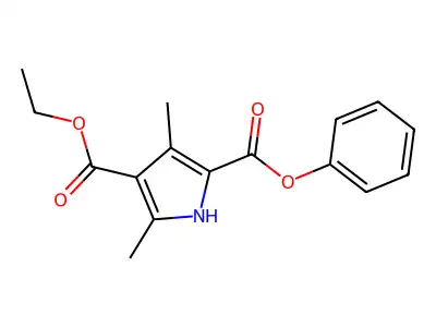 1H-Pyrrole-2,4-dicarboxylic acid, 3,5-dimethyl-, 4-ethyl 2-phenyl ester structure