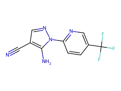 5-amino-1-(5-(trifluoromethyl)pyridin-2-yl)-1H-pyrazole-4-carbonitrile structure