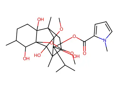 Ryanodol, O4,O15-dimethyl-, 3-(1-methyl-1H-pyrrole-2-carboxylate) structure