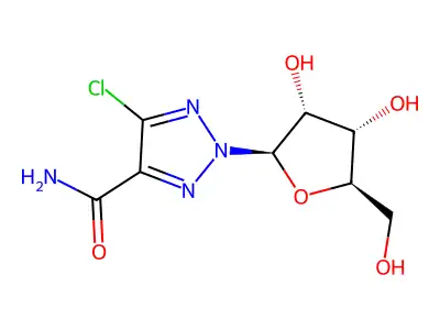 2H-1,2,3-Triazole-4-carboxamide, 5-chloro-2-(beta-D-ribofuranosyl)- structure