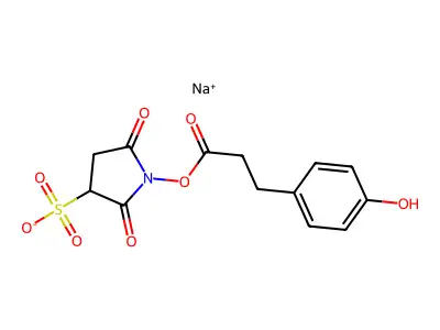 Sulfosuccinimidyl-3-(4-hydroxyphenyl)propionate structure