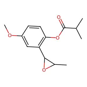 4-Methoxy-2-(3-methyloxiranyl)phenyl 2-methylpropanoate structure