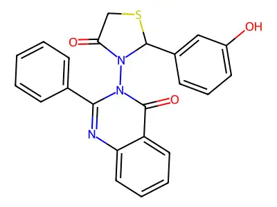 4(3H)-Quinazolinone, 3-(2-(3-hydroxyphenyl)-4-oxo-3-thiazolidinyl)-2-phenyl- structure