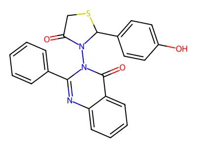 4(3H)-Quinazolinone, 3-(2-(4-hydroxyphenyl)-4-oxothiazolidin-3-yl)-2-phenyl- structure