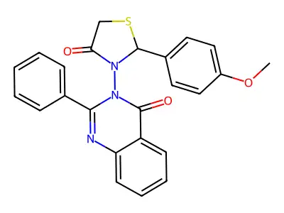 4(3H)-Quinazolinone, 3-(2-(4-methoxyphenyl)-4-oxo-3-thiazolidinyl)-2-phenyl- structure