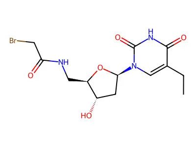 Uridine, 5'-((bromoacetyl)amino)-2',5'-dideoxy-5-ethyl- structure