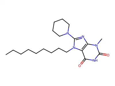 1H-Purine-2,6-dione, 3,7-dihydro-3-methyl-7-nonyl-8-(1-piperidinyl)- structure