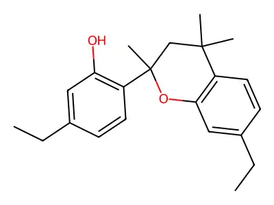 2-(2,3-Dihydro-7-ethyl-2,4,4-trimethyl-4H-1-benzopyran-2-YL)-5-ethylphenol structure