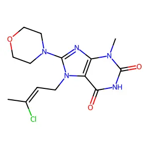 7-[(Z)-3-chlorobut-2-enyl]-3-methyl-8-morpholin-4-ylpurine-2,6-dione structure