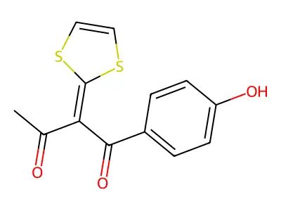 1,3-Butanedione, 2-(1,3-dithiol-2-ylidene)-1-(4-hydroxyphenyl)- structure