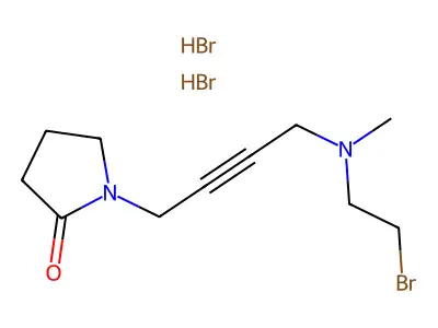 2-Pyrrolidinone, 1-(4-((2-bromoethyl)methylamino)-2-butynyl)-, dihydrobromide structure