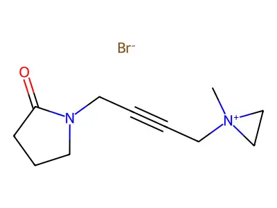Aziridinium, 1-methyl-1-(4-(2-oxo-1-pyrrolidinyl)-2-butynyl)-, bromide structure