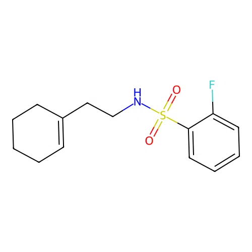 N-[2-(1-cyclohexen-1-yl)ethyl]-2-fluorobenzenesulfonamide structure