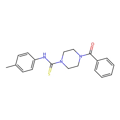 4-benzoyl-N-(4-methylphenyl)piperazine-1-carbothioamide structure