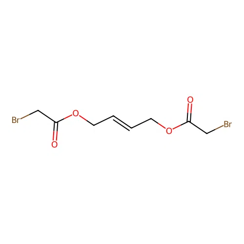 Acetic acid, bromo-, 2-butene-1,4-diyl ester structure