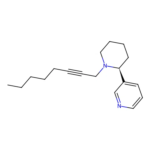 3-[(2S)-1-(oct-2-yn-1-yl)piperidin-2-yl]pyridine structure