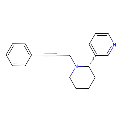 3-[(2S)-1-(3-phenylprop-2-yn-1-yl)piperidin-2-yl]pyridine structure