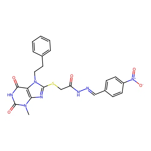 C23H21N7O5S structure
