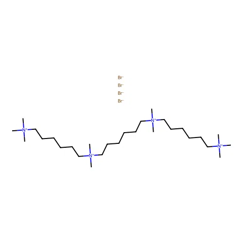 N,N,N',N'-Tetramethyl-N,N'-bis(6-(trimethylammonio)hexyl)-1,6-hexanediaminium tetrabromide structure